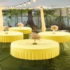 6 Pack Yellow Round Spandex Tablecloth for 60 inch Table,