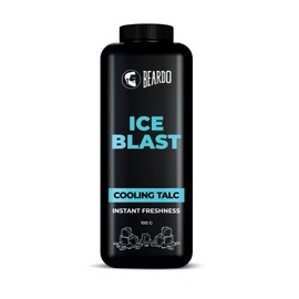 Beardo Ice Blast Cooling Talc, 250g | Menthol talc for men | INSTANT ICY cool freshness talcum powder