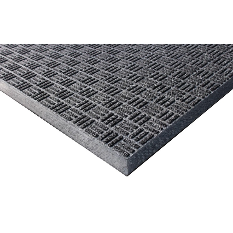 Rhino Mats, Crosshatch 4' x 6' x 3/8" Charcoal Commercial