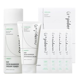 Zipiderm EGF Skin Barrier - Juego de humectación intensiva para la piel, tóner crema intensiva + mascarillas de aderezo (4EA), rutina coreana de hidratación profunda y reparación de barreras para