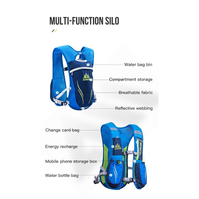 Geila Hydration Backpack, Hydration Vest Outdoors Sport Trail Marathoner Running