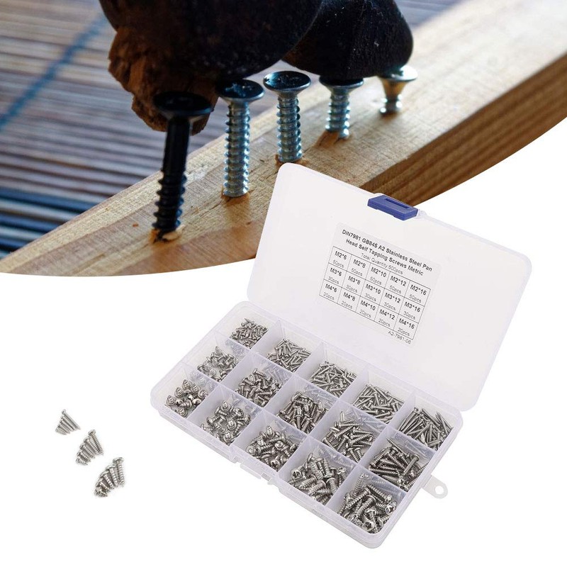 500pcs Phillips Head Micro Screws, M2 M3 M4 Assorted Screw