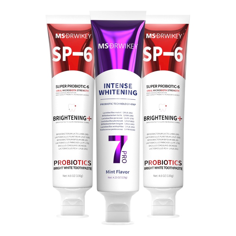 MSDRWIKEY SP-6 Whitening Toothpaste 2-Pack & Popping 7-Pro Whitening Toothpaste,