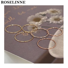 ROSELINNE 14k Thread Ring 1ea, Color#$%Size:Rose Gold-6