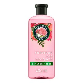 Shampoo Suavidad Rosa Mosqueta Herbal Essences para más brillo y suavidad 400 ml