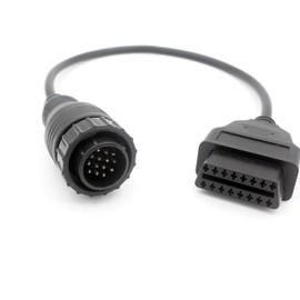 LoongGate For Benz 14 Pin to OBDII 16 Pin Adapter Connection Cable 3 Pin Pass Through for Benz Cars 0.4 m