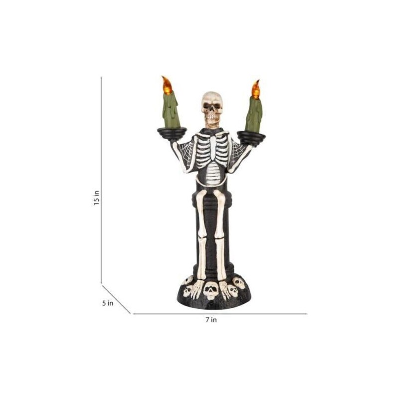 Haunted Living 16.5" Talking Lighted Animatronic Skeleton Tabletop Decoration