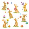 Servietten Blumen 20 Napkins Single, Funny Rabbits on White |