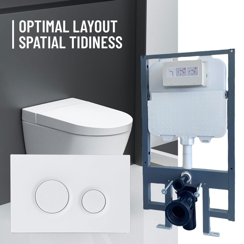 PuritySage Wall Hung Toilet Tank with Dual Flush Plate,Compatible with