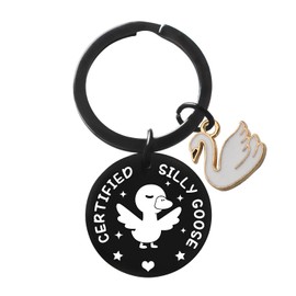 Ghloyza Funny Silly Goose Keyring Goose Decor Gag Keyring Novelty Silly Goose Gifts for Women Men Friends Coworkers Birthday Gift Ideas