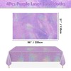 APUXXJUPA 4 Pcs Purple Laser Table Covers, Rectangular, Polyethylene (PE),