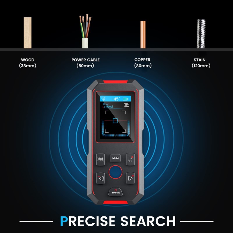 KOLSOL Stud Finder with 196ft Laser Measure, 3 in 1