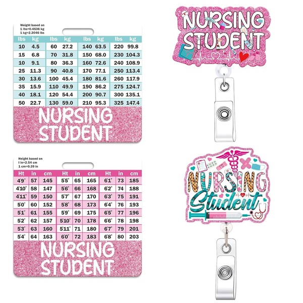 3PCS Student Nurse Badge Reel Buddy Set Retractable Badge Clip