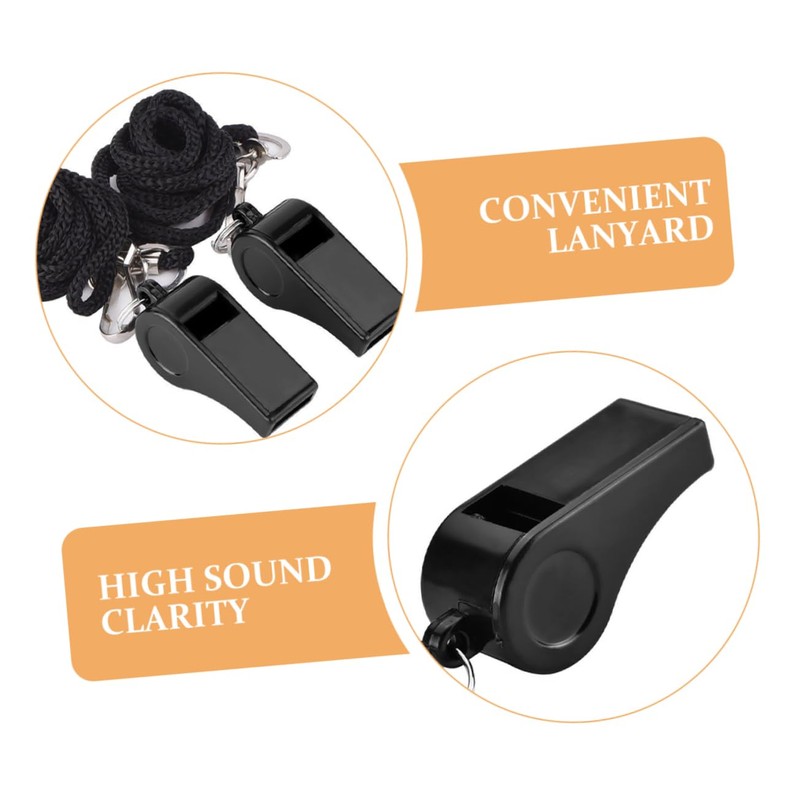 Mipcase 3PCS Plastic Whistles with Lanyard Loud Emergency Referee Whistles