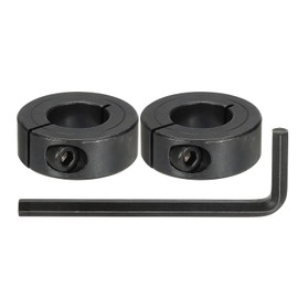 MECCANIXITY Bore 18 mm Single Split Shaft Collar 36 mm OD 13 mm Thickness Carbon Steel Locking Collar Clamp Style with Set Screw & Hex Wrench for Machine Tools Industry (Black, Pack of 2)