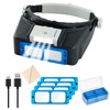 Vludiss Headband Magnifier with LED Light, Rechareable 1.5X - 3.5X