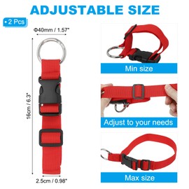 PATIKIL Add A Bag Luggage Straps, 2 Pcs Adjustable Suitcase Belt, Travel Accessories Plastic Buckle for Connecting Your Luggage Jacket, Red