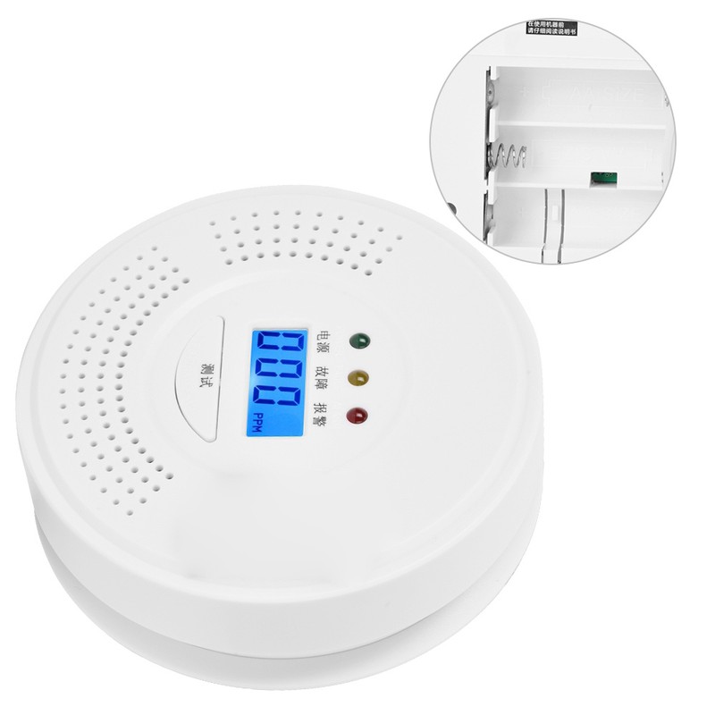 LCD Display Carbon Monoxide Alarm Detector Voice Type CO Smoke