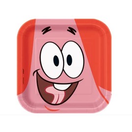 Unique SpongeBob SquarePants Square Paper Dinner Plates - 7" x 7" (8 Pcs) - Multicolor Disposable Tableware for Kids-Themed Parties & Events