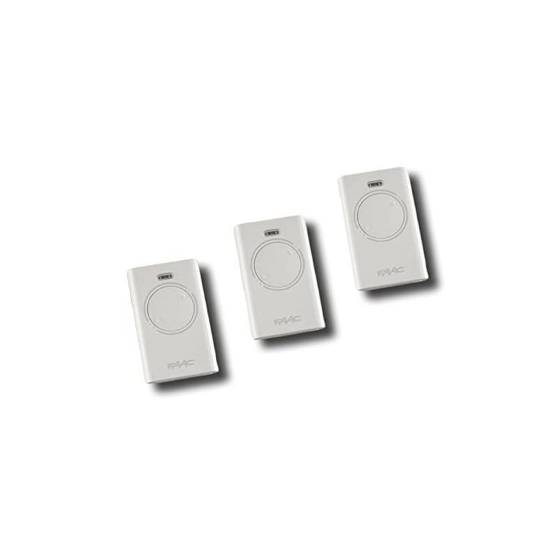 3 FAAC garage door remote control, gate opener, radio transmitter,