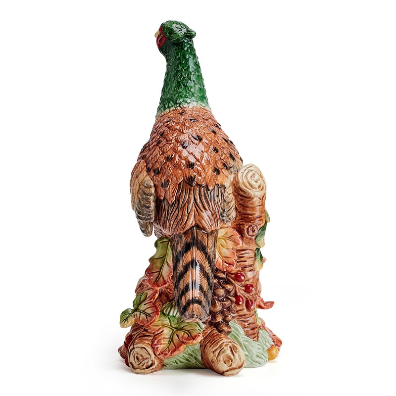 Fitz and Floyd Fall Harvest Pheasant Ceramic Figurine, 10.75 inch