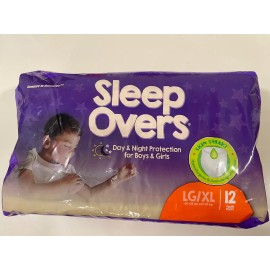 Cuties SLEEP OVERS Day & Night Protection for Boys and Girls LG/XL  1 Pack Of  12
