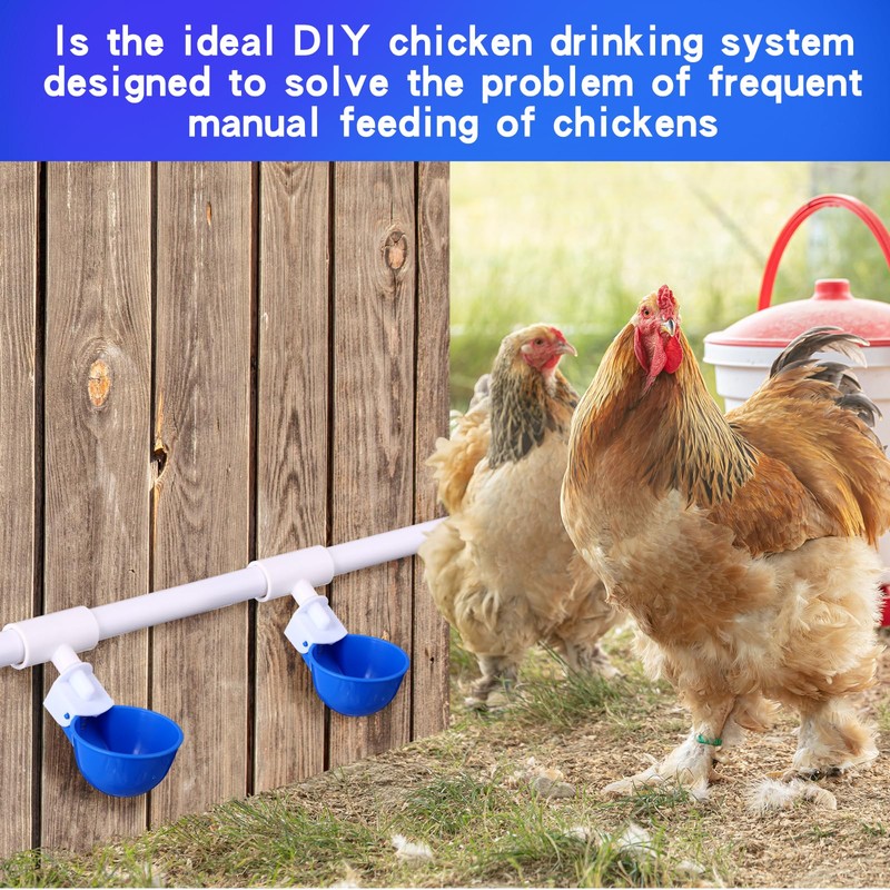 Tiangrid 49 Pcs Automatic Chicken Waterer System Includes Chicken Water