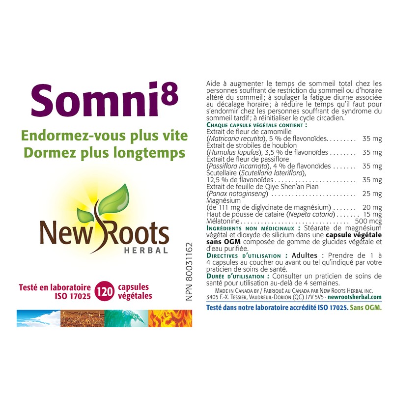 New Roots Herbal - Sleep8-120 capsules - Fall Asleep Faster