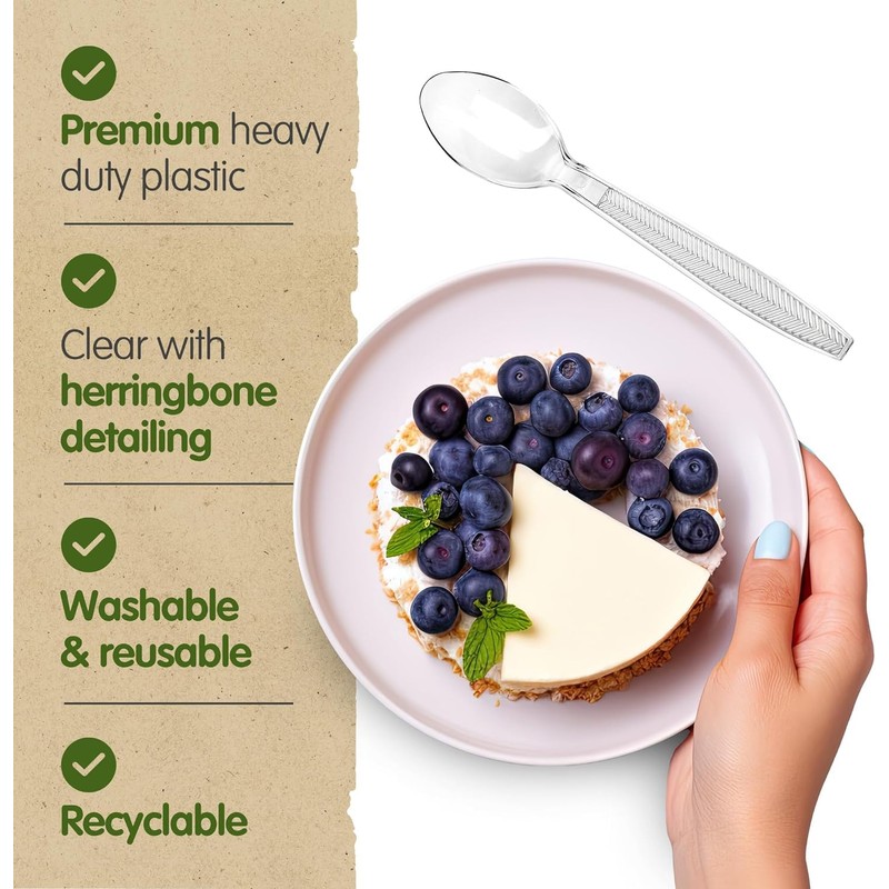 Signature Packaging - Re-usable Plastic Forks 100 Pack - Heavy
