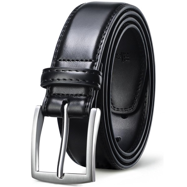 GSG Mens Leather Belts Double Stitched Belts for Jeans, Suits,