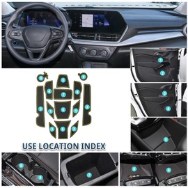 RUIYA Tapetes de ranura para puerta Chevy Trax 2024, 13 unidades/juegos, alfombrillas antideslizantes, insertos para portavasos para Chevy Trax LT/ACTIV/2RS (no compatible con LS, 1RS)