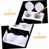 WOONEKY Elegant Nail Cup with Lid 2 Hole Soaking Dish