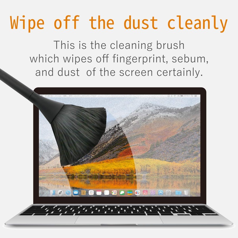 Elecom KBR-013AS Cleaner Brush, Anti-static Fiber, Rotating Type, 2-Way, Includes