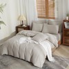 YASMENG Half-Linen Bed Linen, 135 x 200 cm, Light Grey,