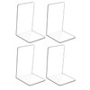Hiziwimi 4Pcs Clear Acrylic Bookends with Non-Slip Stickers, Bookends for