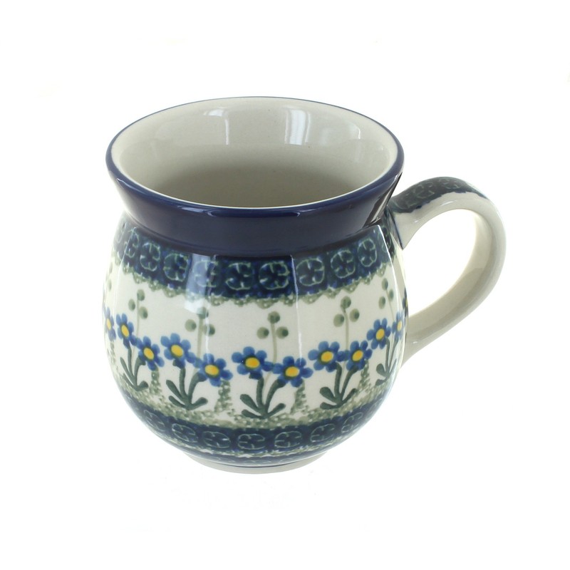 Blue Rose Polish Pottery Blue Posy Bubble Mug
