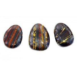 Tumbled Stone | Tiger Iron | Drilled | Includes Leather Strap | Oval | Natural Product | Polished | From South Africa