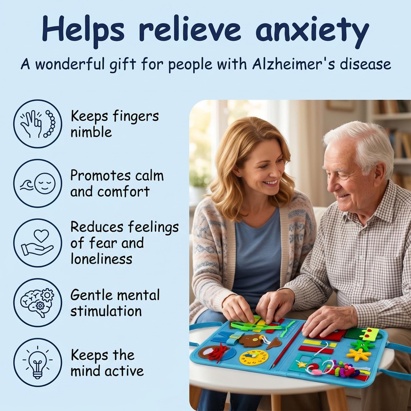 Fidget Blanket for Adults with Dementia, Dementia Fidget Toys for