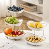 YYW 3 Tier Fruit Bowl for Kitchen Counter, White Ceramic