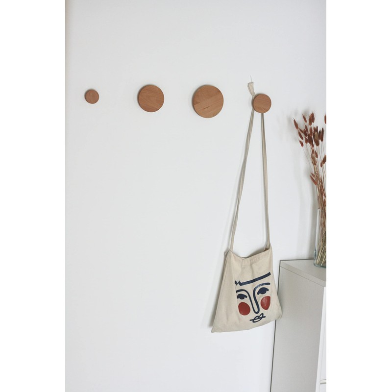anaan Bubble Wall Hooks, Round, Wooden Coat Hooks, Wall Mounted