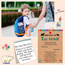 UPROMI First Day of First 1st Grade Bracelet, Back to School Gifts Stuff Mommy and Me Mom Mother Son Bracelets