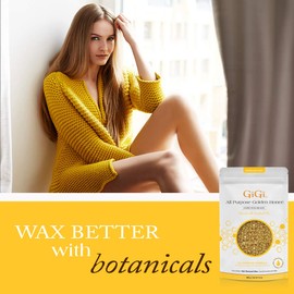 GiGi Hard Wax Beads, Golden Honee All Purpose Hair Removal Wax, no strip needed, 14 oz