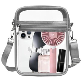 YingStar Women Clear Crossbody Bag, Small Transparent Shoulder See Through Stadium Approved Bag, Waterproof Sling Side Bags Clear Concert Travel Festival Sports Events Bags Unisex Cross Body Handbags
