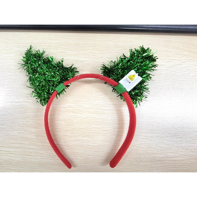 Aiosy Light Up Christmas Tree Headband Green Tinsel Head bands