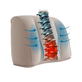 Povinmos Lumbar Support Pillow for Office Chair and Car Seat, Inflatable Travel Back Rest Cushion for Airplane,Versatile Use Lower Back Cushion,Back Support Pillow, Protable Foldable Design