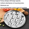 BAOPUSHIDAJILI 2Pcs Stainless Steel Escargot Plates with 12 Compartment Holes