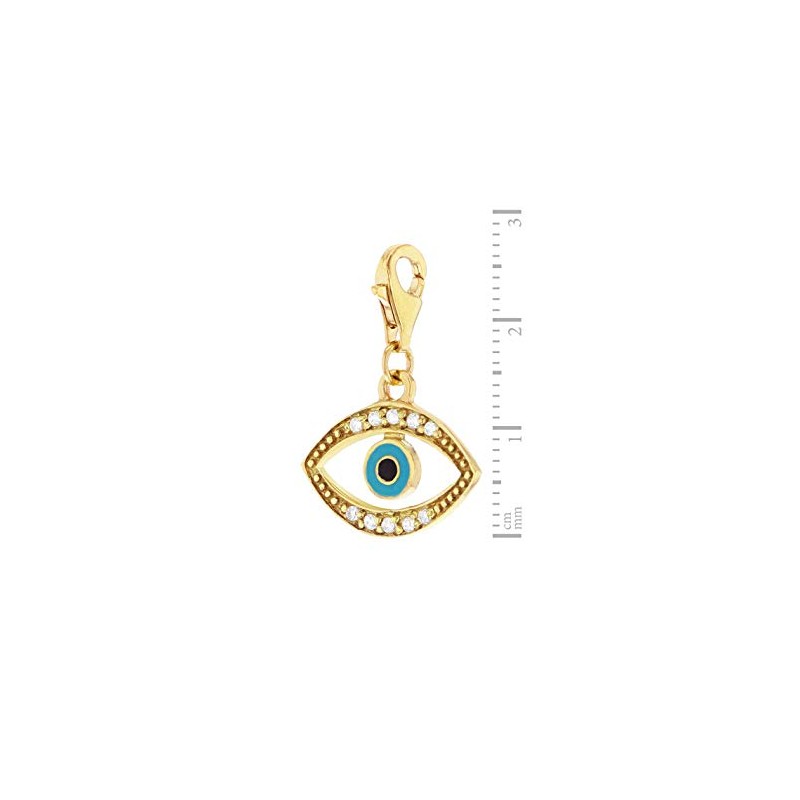 Tuscany Silver Women's Sterling Silver Gold Plated Evil Eye Charm