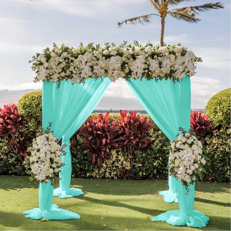 LINXTAR Wedding Arch Draping Fabric 30'' x 18FT Sheer Chiffon