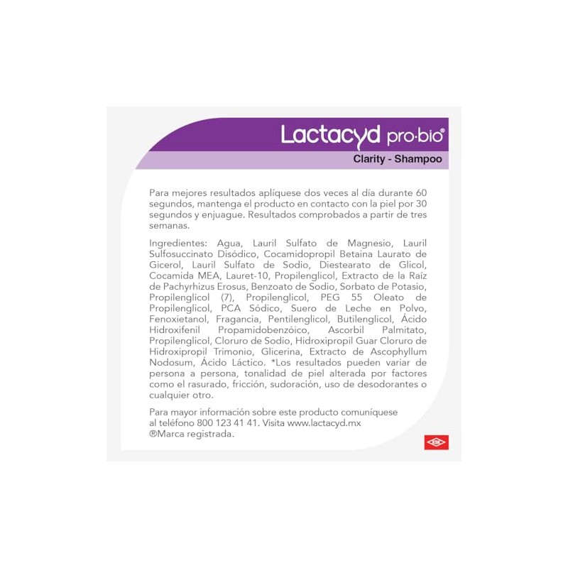 Lactacyd clarity shampoo íntimo de uso diario, 220ml