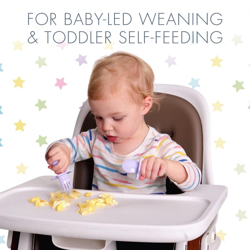 Elli&Nooli Baby Utensil Set - Self-Feeding Baby Spoons - Choke